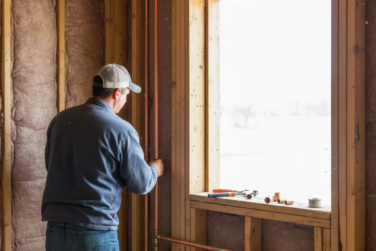 Licensed plumber running new copper supply lines in a Scenery Hill home